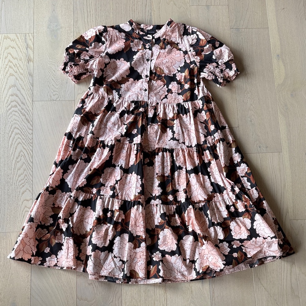 Floral Pink and Black Dress